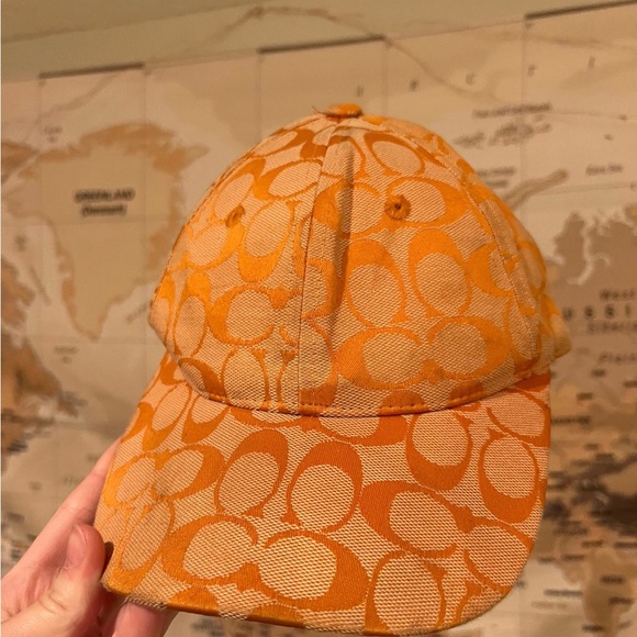 Coach Other Coach Signature Jacquard Cap Light Orange Hat Poshmark